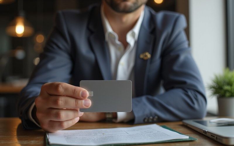 Business owner making early payment on business credit card to build positive payment history