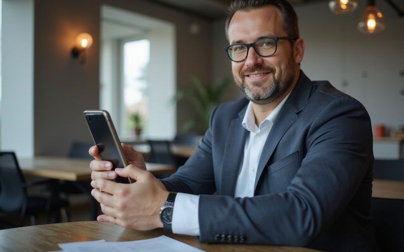 Dallas business owner receiving fast approval notification for alternative business loan on smartphone