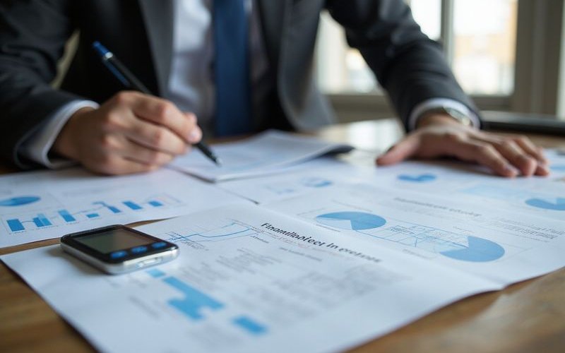 Financial statements and tax returns spread on desk representing SBA loan documentation requirements