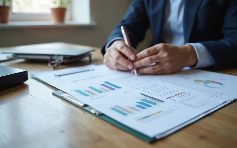 Organized business documents ready for alternative financing application bank statements and ID