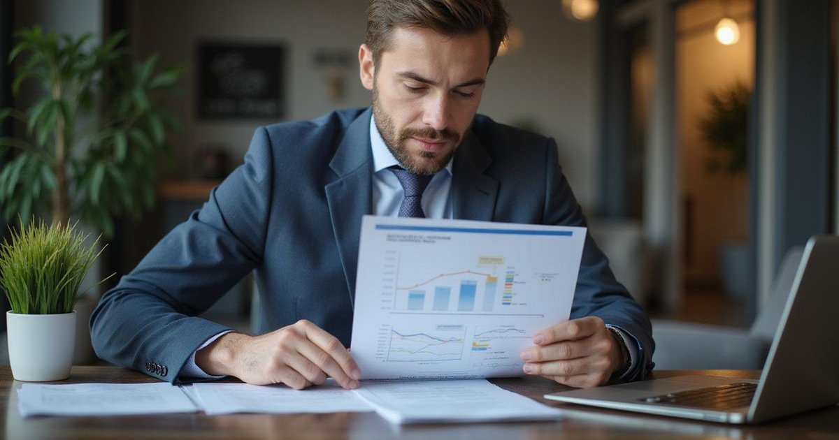 Dallas seasonal business owner reviewing annual cash flow charts and financial planning