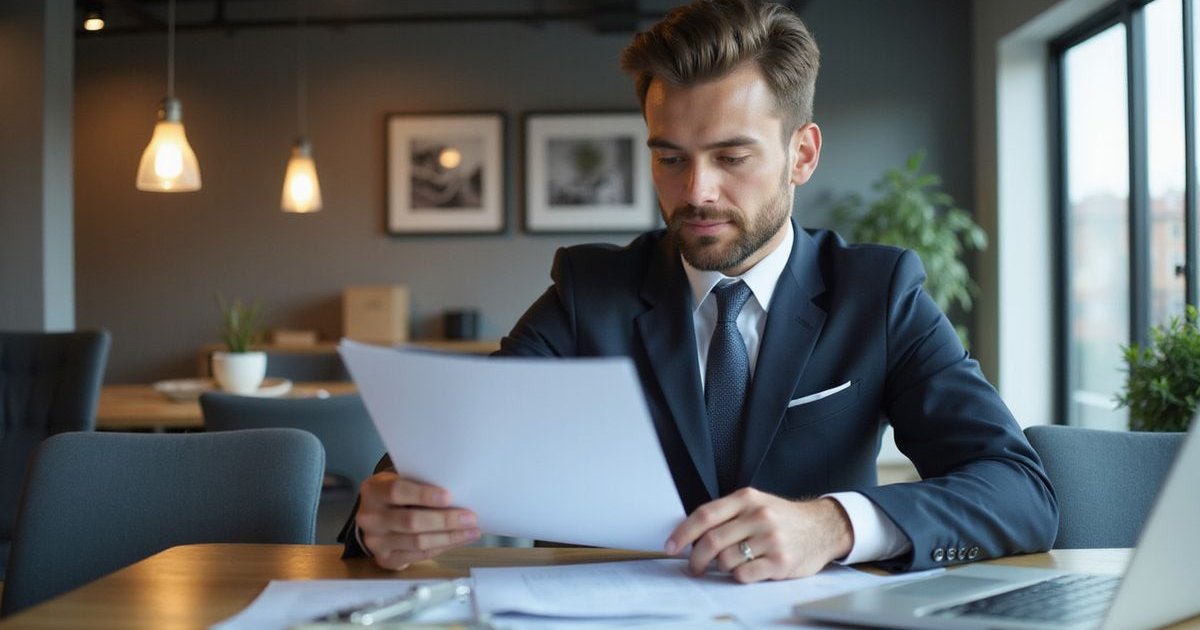 Dallas small business owner reviewing working capital loan documents in office