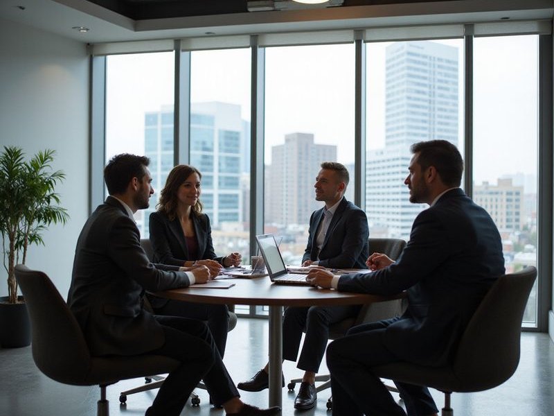 Equipment Financing Dallas Pros team meeting in modern office